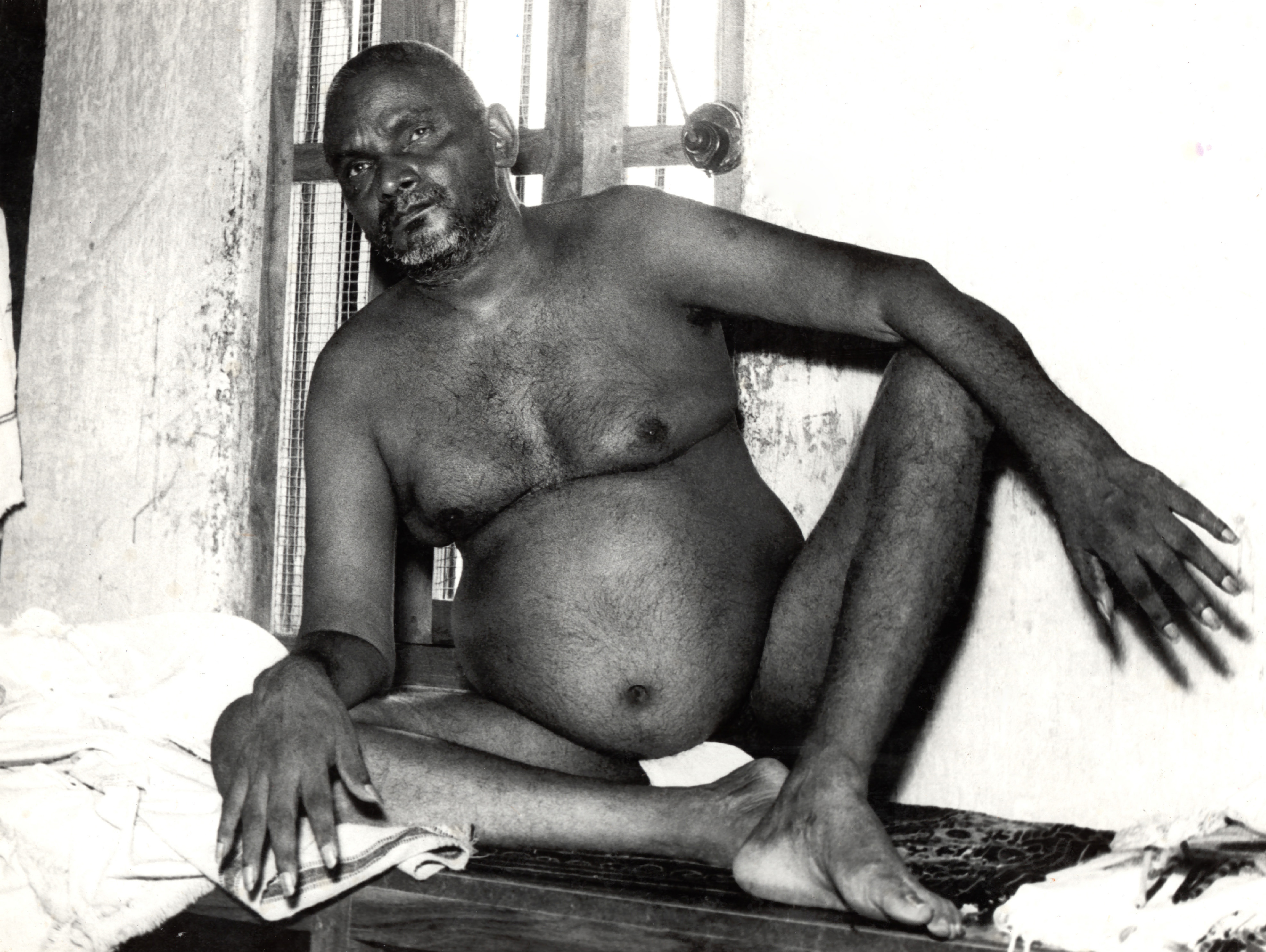 Black and white photograph of Swāmī Muktānanda